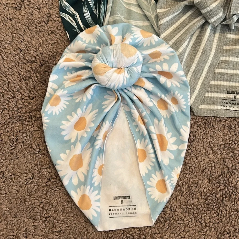 Bunny Knots size medium ages 1-4 turban hats bundle!!